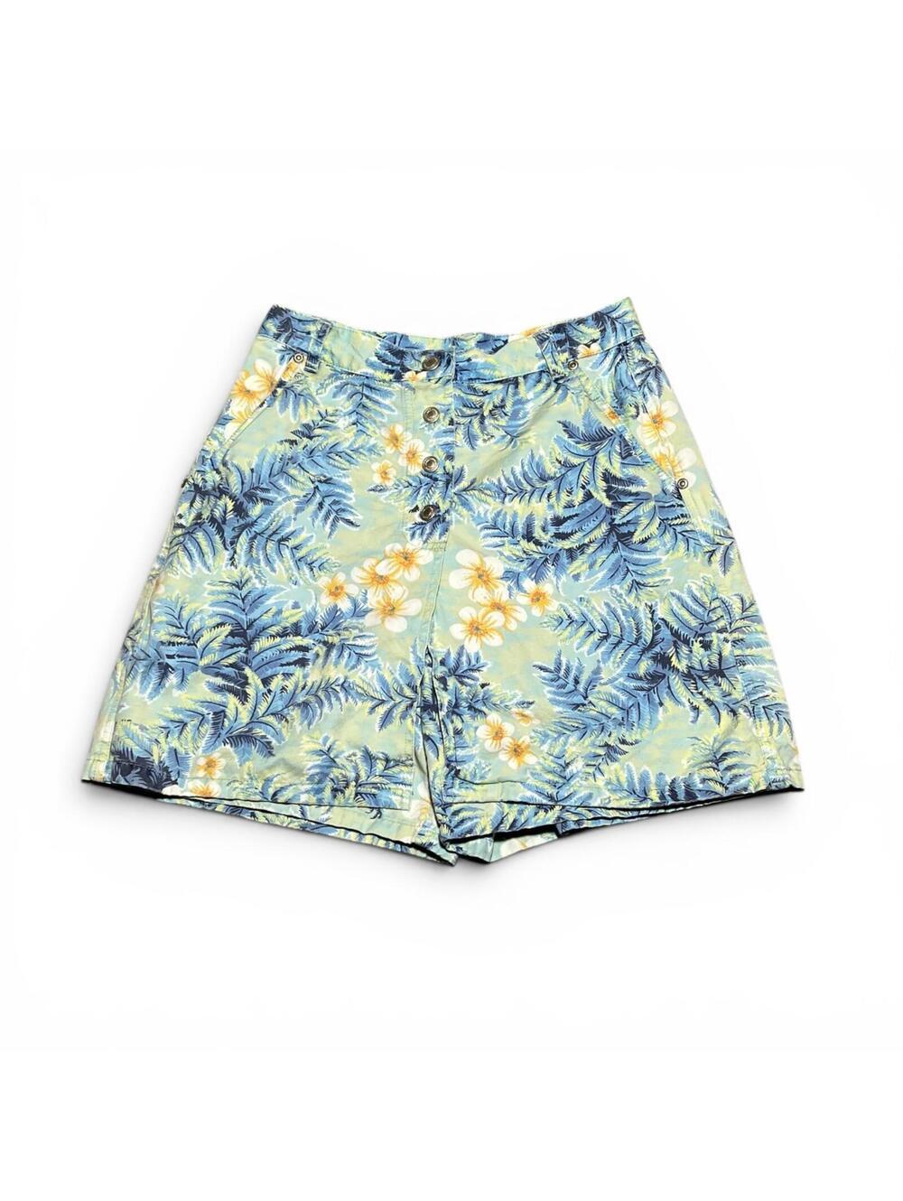 Vintage Liz Wear by Liz Claiborne Blue Tropical Print Skort
